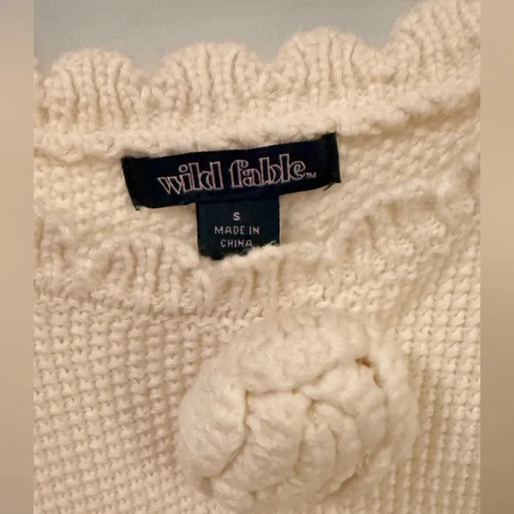 NEW Wild Fable Rosette Crochet Mini Dress Ivory 100% cotton - Picture 8 of 10